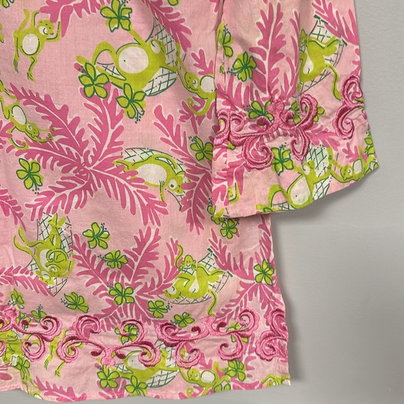 Lilly Pulitzer Mini Cotton Dress / Cover up Monkey Print, Palm Tree Dress, XS - Picture 9 of 12